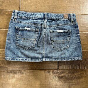 Excellent Condition Jean Distressed Denim Skirt American Eagle Sz 6